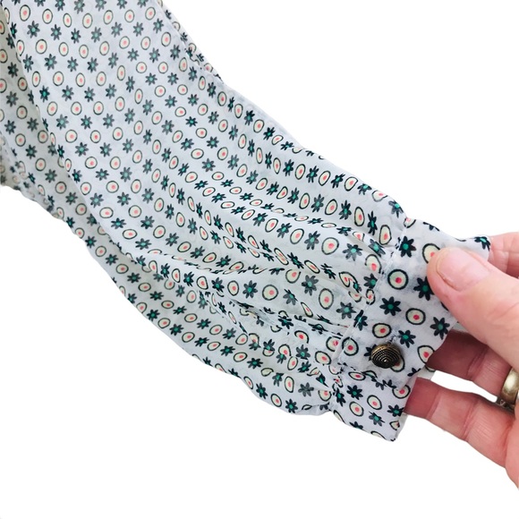 NWT Umgee Blouse Tunic XL Boho Open Slit Long Sleeve & Back Print Semi S… - Picture 12 of 13